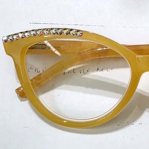 Apricot Crystal Reading Glasses Readers  all strengths free shipping