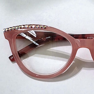 Pink Crystal Reading Glasses Readers  all strengths free shipping