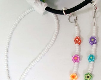 Kids Children's Glasses  Holder Necklace Handmade Beaded with adorable flowers Free Shipping