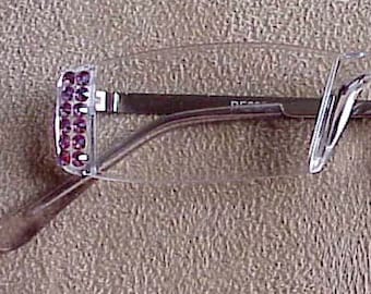 Sassy CRYSTAL  Light Rose AB  Reading  GLASSES, Readers, all  Strengths Available Silver Arms