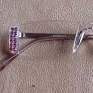 Sassy CRYSTAL  Light Rose AB  Reading  GLASSES, Readers, all  Strengths Available Silver Arms