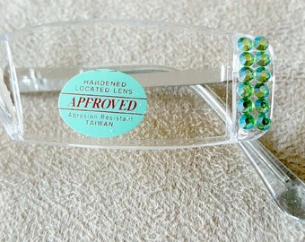 Swarovski Crystal Reading Glasses: Vintage Iridescent Green  display picture 1
