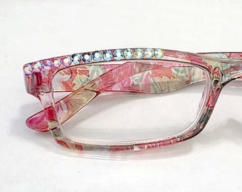 Flowered Readers made with Austrian Crystals Glasses Free shipping