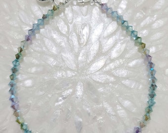 Caribbean Tones Austrian AB Shimmering Crystal Bracelet with Sterling Seashell FREE  shipping in US