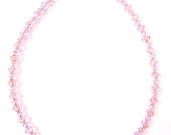 Plus Size Light Rose  2xAb Crystals Anklet handmade with fine European Crystals by me