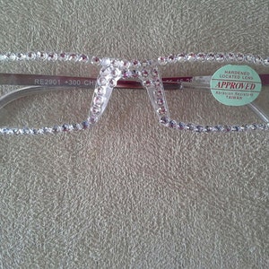 Sexy Full Crystal Clear Reading Glasses made with Fine European Crystals FREE SHIPPING in US image 1