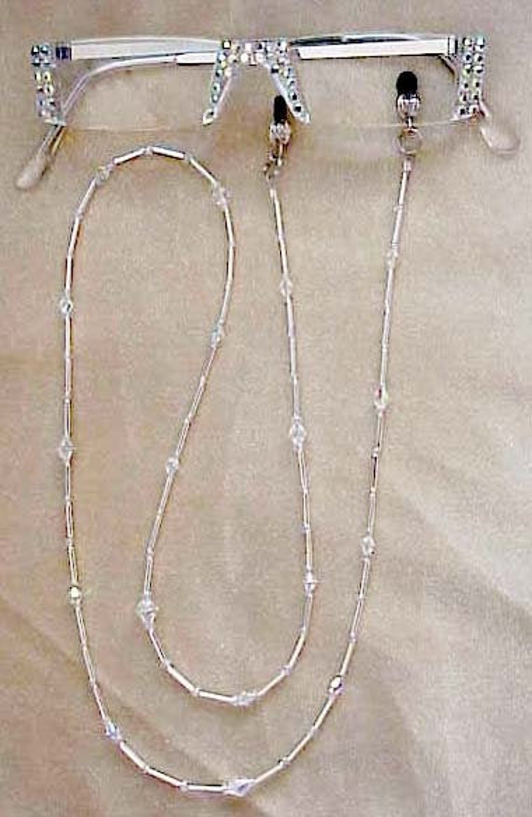 Crystal Reading Glasses Made With Finest Crystal AB Crystals With Matching Eyeglass Chain All ...