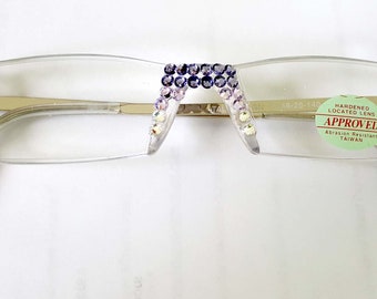 Purple Crystal Ombre made with Fine European  Reading Glasses Readers
