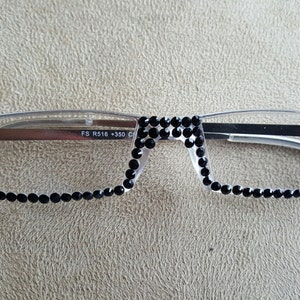 NEW STYLE Sassy Reading Glasses Silver Crystal Black Jet All Strengths Avaialble  READERS