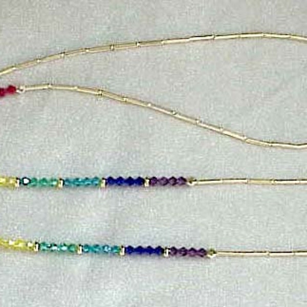 Handmade using FIne European Rainbow Element Crystals in Eyeglass Chain