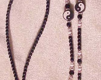 Yin Yang Beaded Eyeglass Chain