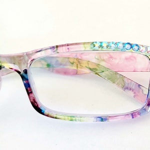 Pastel Swirls made with Fine European Crystals Reading Glasses  Free shipping in US