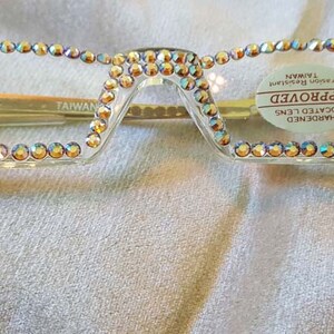 Sexy Full Crystal Colorado Topaz AB Reading Glasses with Fine European Crystals Readers