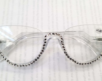 Sassy Fine Austrian Clear Crystal Crystals Reading Glasses Readers only