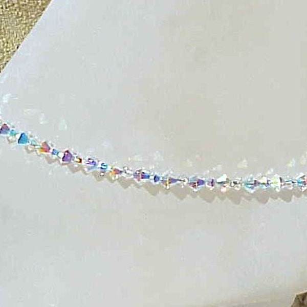 Crystal Ab 2x anklet ankle bracelet  Fine Austrian crystals FREE SHIPPING US Crystal Wrist Bracelets too!! Sterling silver clasp