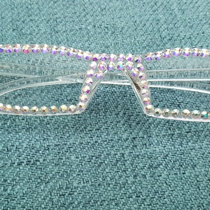 SASSY Crystal AB Full Reading Glasses made with Finest Crystals spring hinge all strengths New Style free shipping