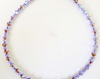 Plus Size Anklet Ankle Bracelet Violet 2X AB made with Fine European Crystals Custom Sizes Free shipping in US ab2x