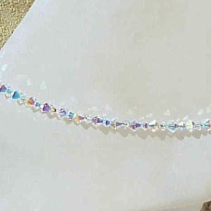 Crystal 2xAb  Anklet Ankle Bracelet handmade with Fine European crystals Custom  FREE SHIPPING in US Sterling Silver Clasp