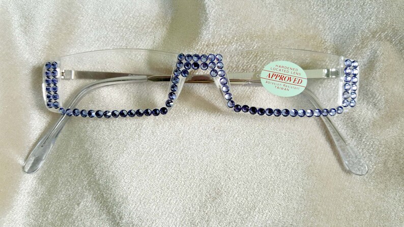 NEW STYLE Sassy Reading Glasses TANZANITE Crystals 1 Pair All Strengths Available Readers image 3