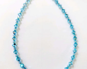 Plus Size Aqua AB and Shimmer Crystals Anklet Ankle Bracelet made with iIne European Crystals  will Custom Size FREE  shipping in US