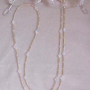 Handmade with Austrian Crystal Ab Eyeglass Chain Holder Only Silver or Gold