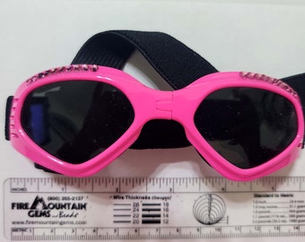 Crystal Small Dog Goggles Foldable Pink or White Adjustable