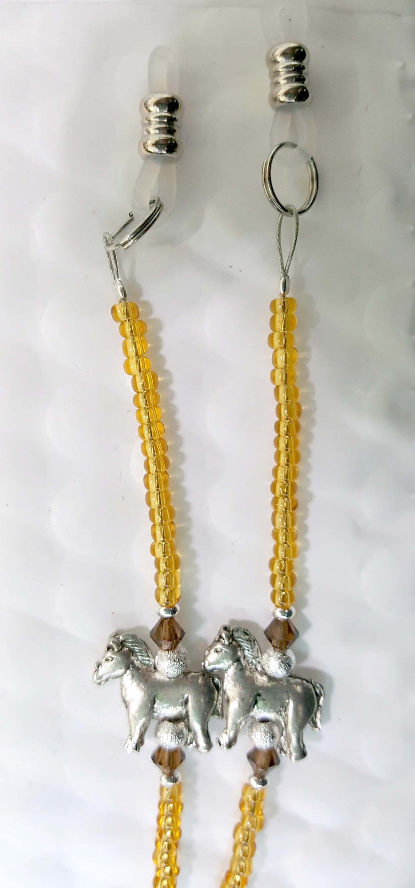 Horse Lover Equestrian Handmade Beaded Eyeglass Chain Holder Made 