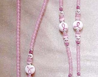 Breast Cancer Eyeglass Chain  Holder  5 DOLLAR Donation