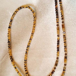 Shimmering Brown Tigereye Tortoise Shell Crystal Eyeglass Chain Holder