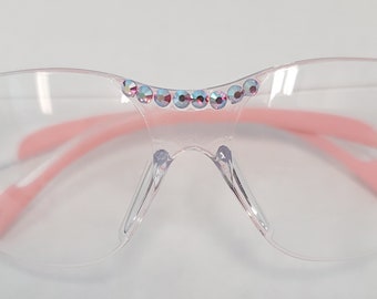 SALE !!! Pink Fine European Crystal Crystals Petite Safety Glasses Biker Glasses  Anti Fog