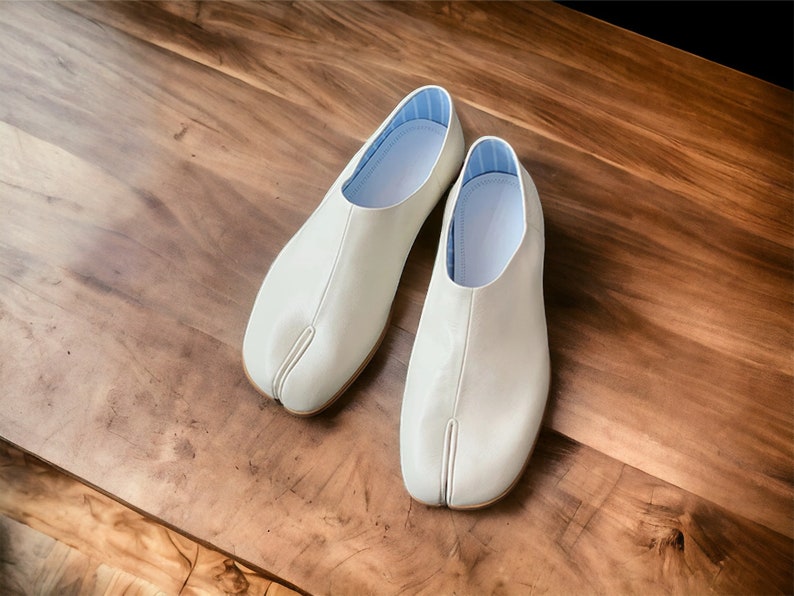 Tabi Ballet Flats, Silvery Ballet Flats,Tabi Ballet ,Women's Shoes,Tabi Shoes,Flat Shoes,Casual Shoes, Split Toe Ballerina Shoes image 2