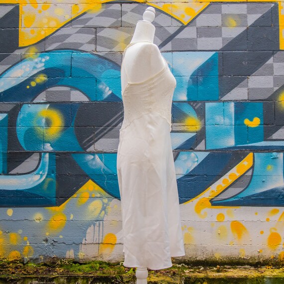 Women's White & Blue Floral Lace Slip Dress Size S - image 4