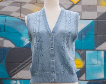Suéter Cárdigan Azul Vintage para Mujer Talla M