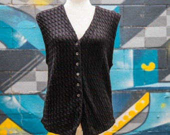 Women's Black Cable Knit Vest