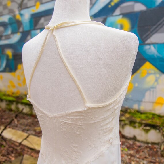 Women's White & Blue Floral Lace Slip Dress Size S - image 7