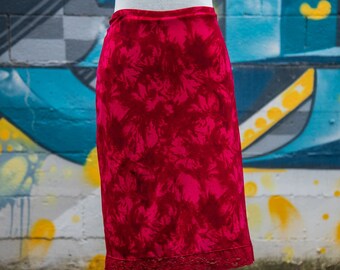 Women's Red & Pink I.N.C. Midi Skirt