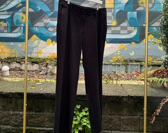 Pantalon femme vintage Star City à fines rayures de l'an 2000