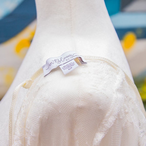Women's White & Blue Floral Lace Slip Dress Size S - image 8