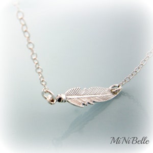 Feather Necklace. Sterling Silver Feather Necklace. Feather Pendant