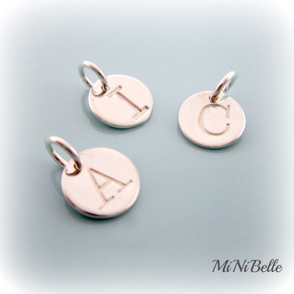Initial Charm. Personalized Initial Charm. Sterling Silver Etsy