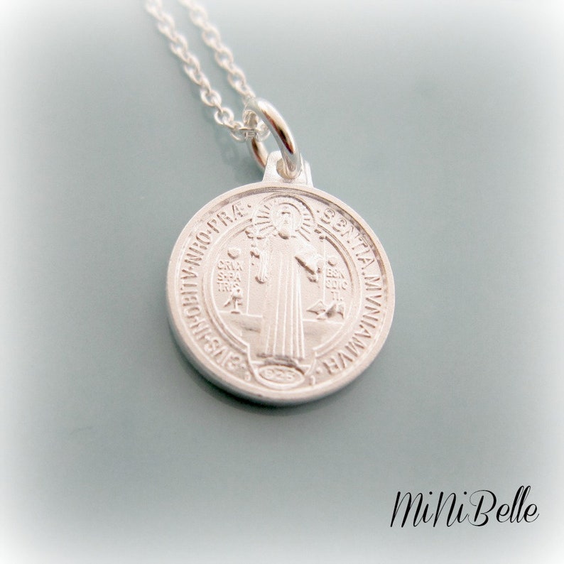 Saint Benedict Necklace In Sterling Silver - San Benito Protection Medal, Handmade In Italy, Beautiful & Meaningful