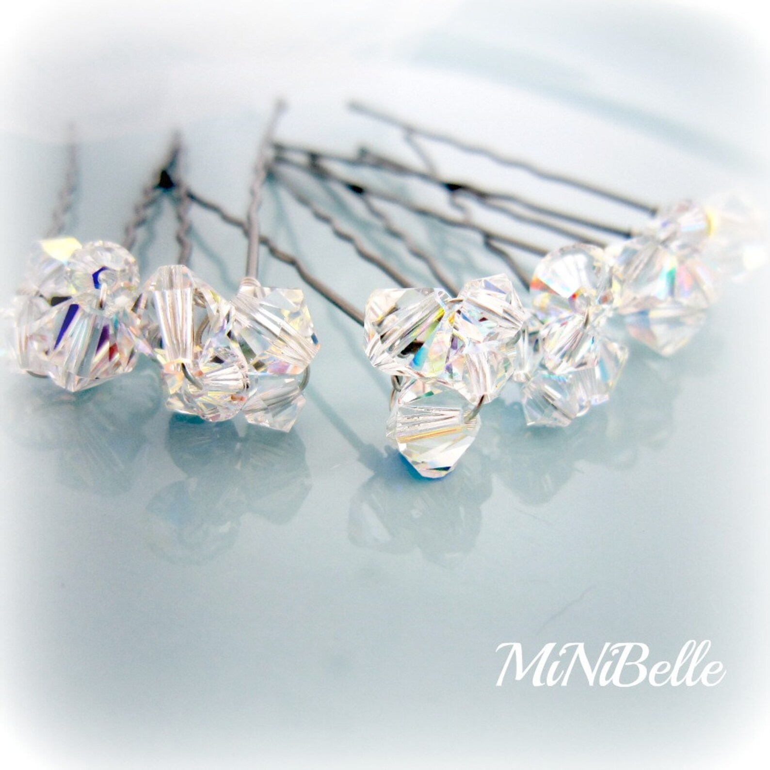 Set Of 6 Swarovski Crystal Diamond Cluster Bridal Hair Pins Etsy