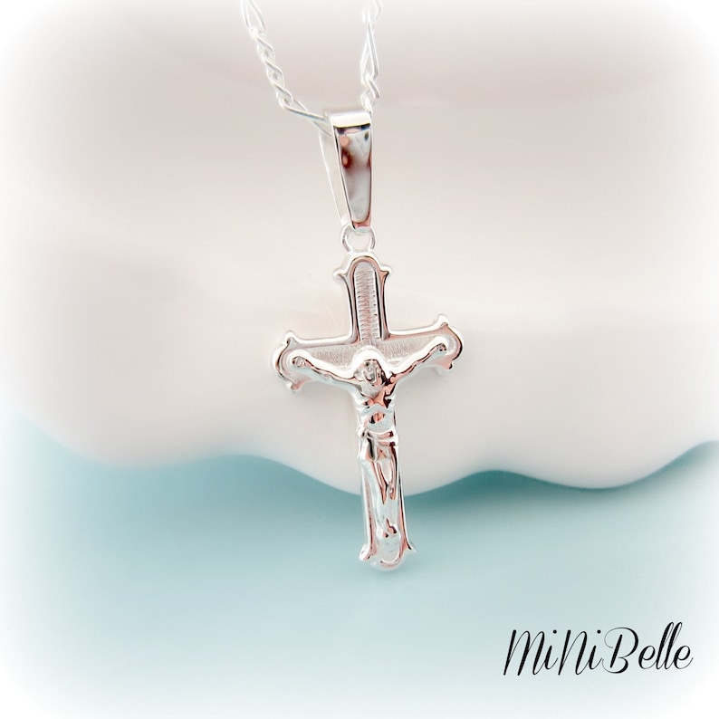 Catholic Cross Necklace. Silver Crucifix Necklace. Sterling Etsy