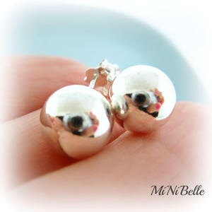 Sterling Silver Ball Earrings.  10mm Ball Stud Earrings.