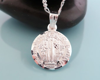 Sterling Silver Benedict Medal Catholic Religious