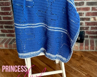 Crochet Airplane Baby Blanket - New Baby Gift - Baby Shower Gift - Filet Crochet Blanket - Crochet Blanket - Nursery Decor - Crochet Loveie