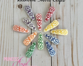 Embroidered Hair Clip - Har Clips For Girls - Hair Clip Accessories - Snap Clips For Baby/Toddler - Rainbow Swirl Hair Clips - Cute Clips