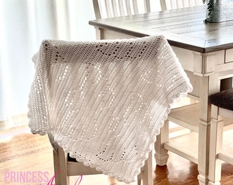 Crochet Cotton Baby Blanket: Handmade White Angel Blanket