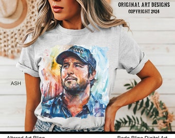 Luke Bryan portrait T-Shirts Luke Bryan shirts original art designed T-shirts Nash Bash shirts Country Music t-shirts