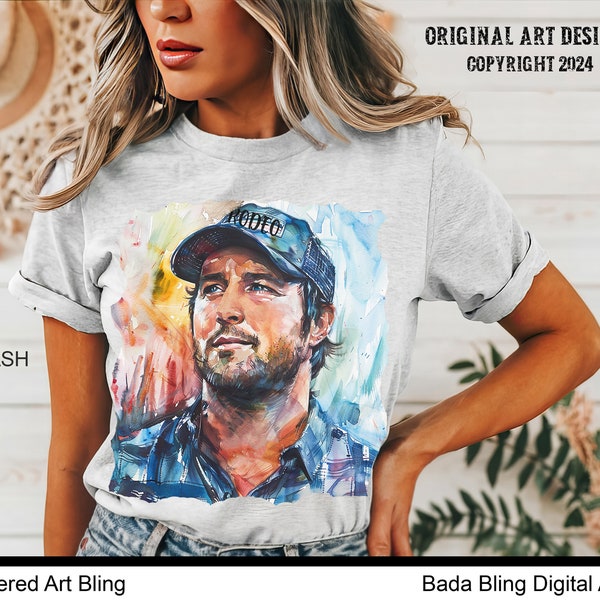 Luke Bryan portrait T-Shirts Luke Bryan shirts original art designed T-shirts Nash Bash shirts Country Music t-shirts